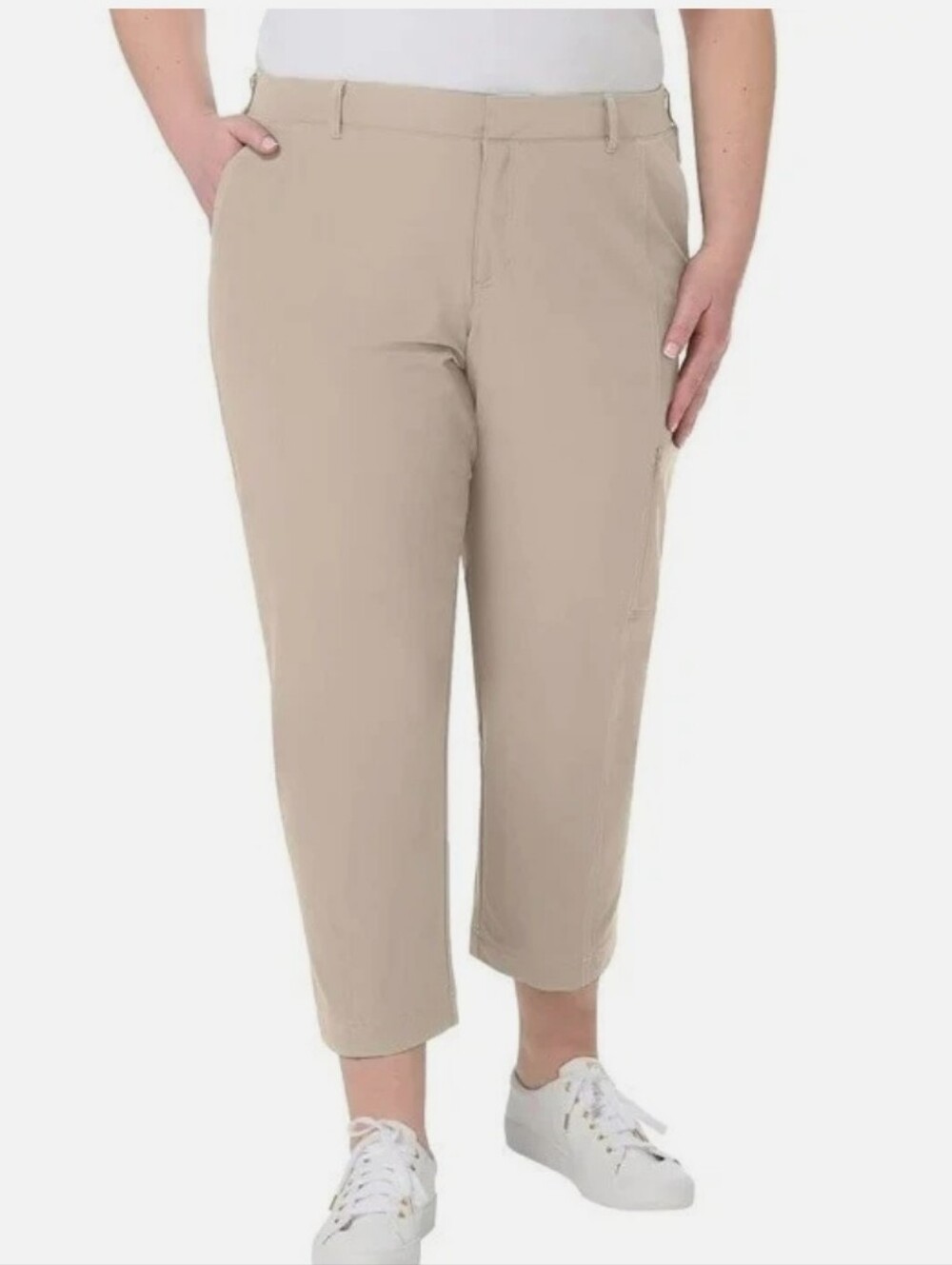 NEW! Kirkland Women's Tan Travel Cropped Pants Multiple Sizes